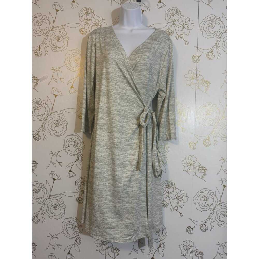 LuLaRoe Michelle Dress Extra Large Wrap Heather Gray Adjustable  NWT  088
